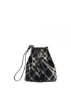 Check Drawstring Pouch Bag Black - BURBERRY - BALAAN 2