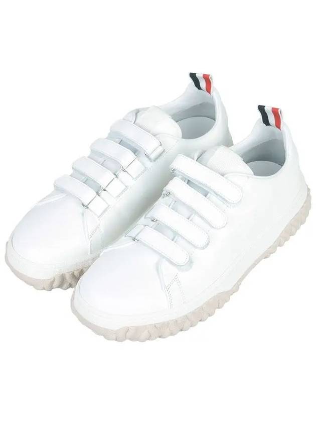 Vitello Calf Court Low Top Sneakers White - THOM BROWNE - BALAAN 2