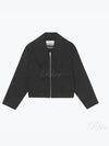 Women's Heavy Twill Wide Collar Zip-Up Jacket Black - GANNI - BALAAN 2