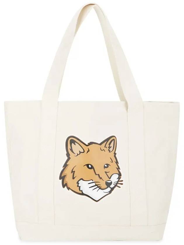 Fox Head Print Tote Bag Ecru - MAISON KITSUNE - BALAAN 2