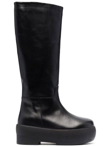 Black Slip-On Boots With Platform In Smooth Leather Woman - GIA BORGHINI - BALAAN 1