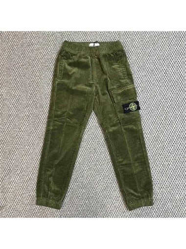 Stone Junior 10 14 Wappen Corduroy Cargo Pants Khaki - STONE ISLAND - BALAAN 1