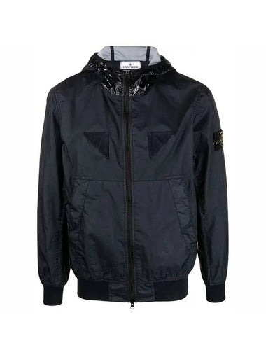 Wappen Patch Nylon Hooded Jacket Navy - STONE ISLAND - BALAAN 1