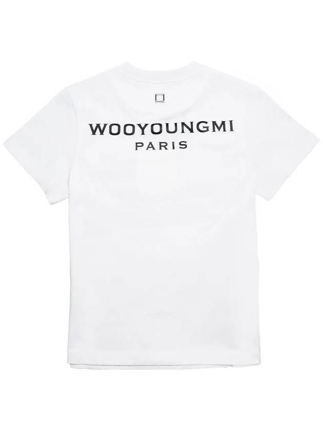 Back Logo Badge Round Cotton Short Sleeve T-Shirt White - WOOYOUNGMI - BALAAN 2