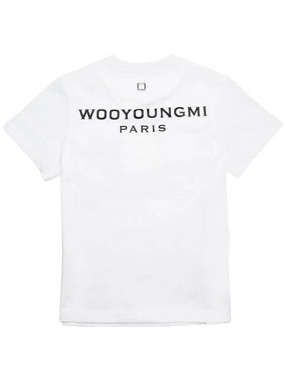 Back Logo Badge Round Cotton Short Sleeve T-Shirt White - WOOYOUNGMI - BALAAN 2