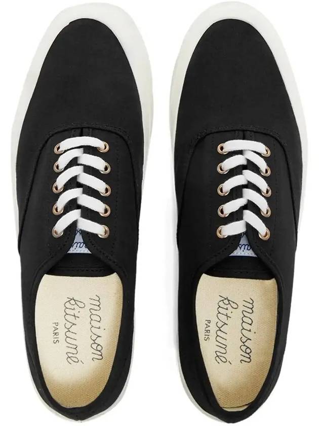 24SS Men s Canvas Lace Up Sneakers Black CU04706WW9000 BK - MAISON KITSUNE - BALAAN 2