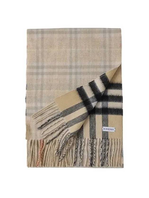 Check Reversible Cashmere Scarf Sand Beige - BURBERRY - BALAAN 2