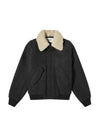 Shearling Collar Wool Jacket Grey - AMI - BALAAN 2