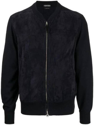 Zip-Up Wool Bomber Jacket Navy - TOM FORD - BALAAN 1