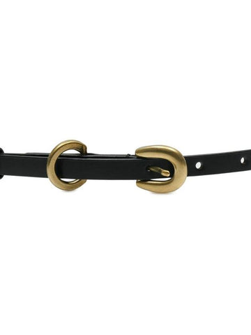 Unisex leather narrow belt black A00B02RP M BK - AURALEE - BALAAN 1