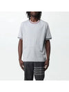 RWB Trimmed Cotton Short Sleeve T-Shirt Grey - THOM BROWNE - BALAAN 2