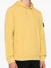 Wappen Patch Brushed Cotton Fleece Hoodie Yellow - STONE ISLAND - BALAAN 4