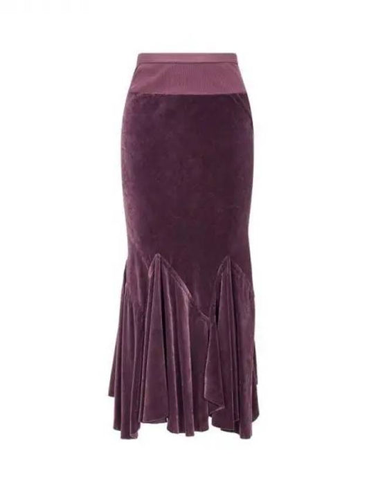 WOMEN Velvet Banding Bias Skirt Purple 271877 - RICK OWENS - BALAAN 1