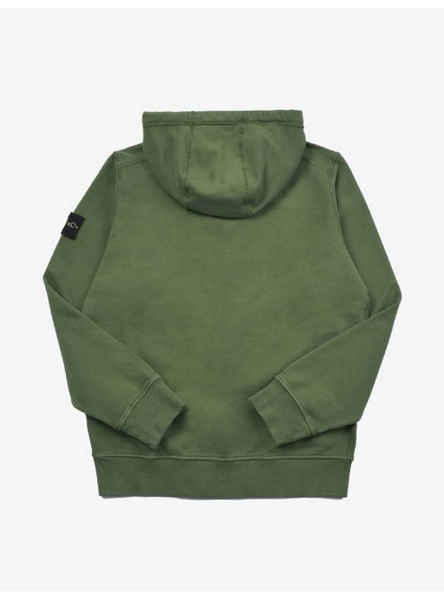 Wappen Patch Cotton Fleece Zip Up Hoodie Olive - STONE ISLAND - BALAAN 3