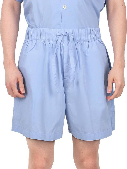 Poplin Pajamas Organic Cotton Shorts Blue - TEKLA - BALAAN 2