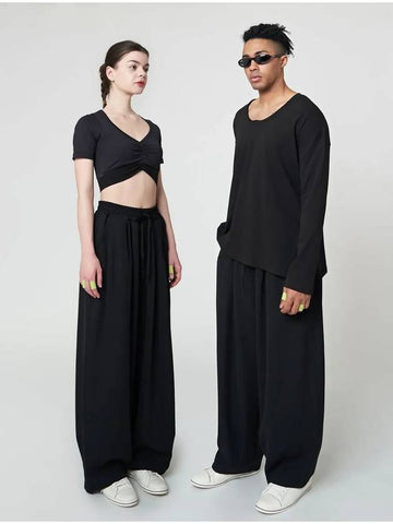 Soft Wide Pants Black - ATHPLATFORM - BALAAN 1