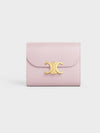 Triomphe Shiny Calfskin Small Flap Bicycle Wallet Pastel Pink - CELINE - BALAAN 2