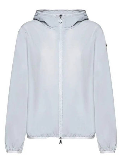 Fegeo Logo Patch Zip Up Hoodie Light Blue - MONCLER - BALAAN 2