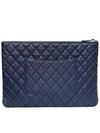 Women s A82552 Cavier Skin Classic Navy Leather Gold Plated COCO Logo Large Clutch - CHANEL - BALAAN 3