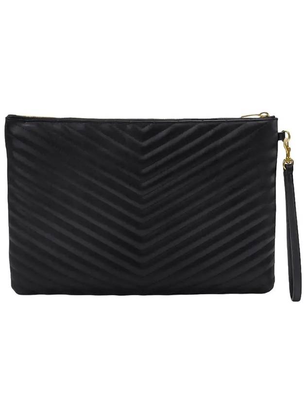 Gold Monogram Matelasse Clutch Bag Black - SAINT LAURENT - BALAAN 10