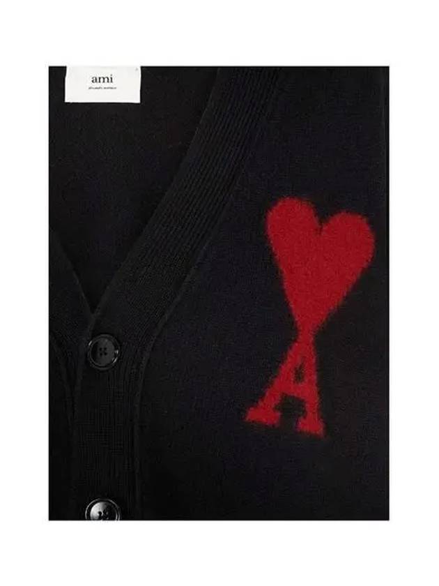 De Coeur Logo Wool Cardigan Black - AMI - BALAAN 5