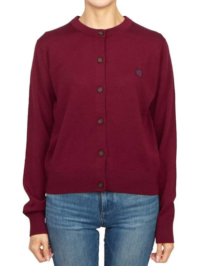 Bold Fox Head Patch Regular Cardigan Grape - MAISON KITSUNE - BALAAN 2