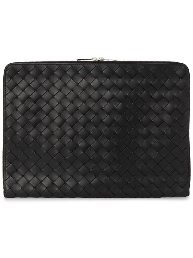 Intrecciato Calfskin Clutch Bag Black - BOTTEGA VENETA - BALAAN 5