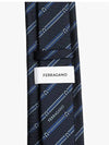 Gancini Print Silk Tie Navy - SALVATORE FERRAGAMO - BALAAN 4