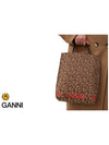 Logo Banner Jacquard Medium Tote Bag Cross Bag A4338 840 - GANNI - BALAAN 4