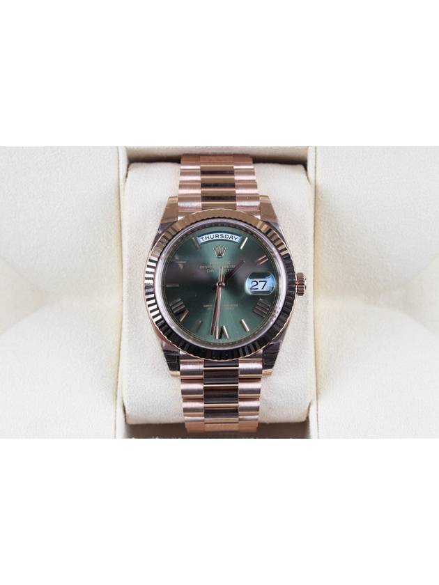 Day Date Olive Green Rose Gold Box 23 Years - ROLEX - BALAAN 3