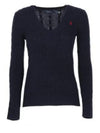 Kimberly Embroidered Logo Pony Cable Knit Top Navy - POLO RALPH LAUREN - BALAAN 2