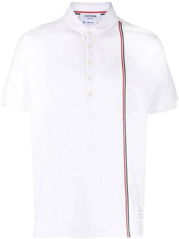 RWB Stripe Polo Shirt White - THOM BROWNE - BALAAN 1