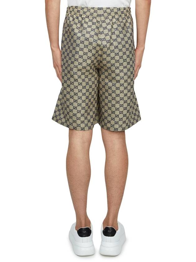 GG linen shorts beige - GUCCI - BALAAN 4