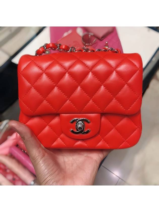 Classic Flap Bag Red Lambskin Champagne Gold A35200 - CHANEL - BALAAN 6