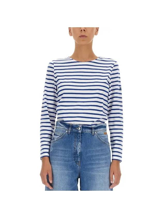 Minquiers Striped Long Sleeve T-Shirt Blue - SAINT JAMES - BALAAN 1