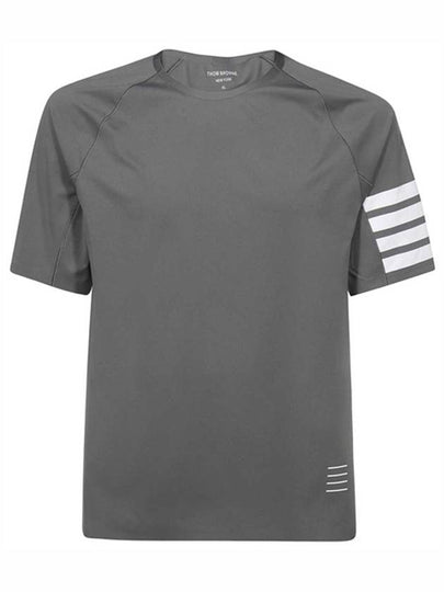 4-Bar Stripe Crew Neck Short Sleeve T-Shirt Grey - THOM BROWNE - BALAAN 2