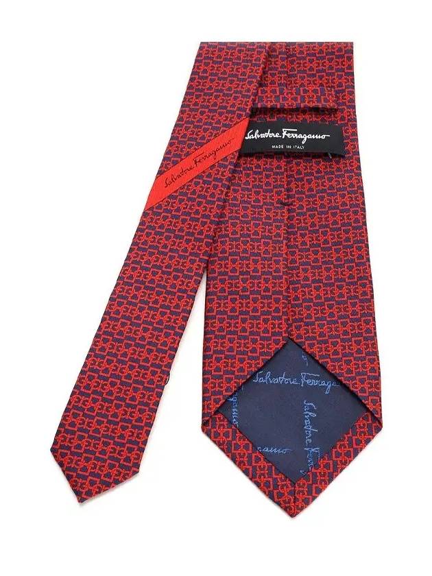 Gancini Print Tie Red - SALVATORE FERRAGAMO - BALAAN 3