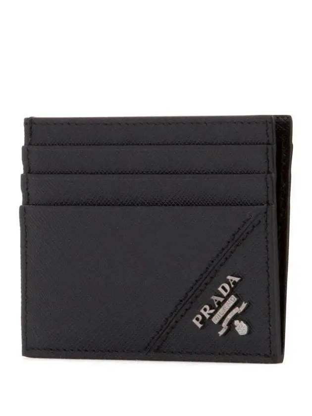 Saffiano Leather Card Wallet Black - PRADA - BALAAN 4