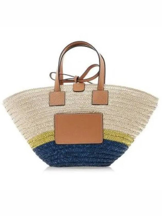 Color Block Straw Tote Bag Blue Beige - ETRO - BALAAN 2