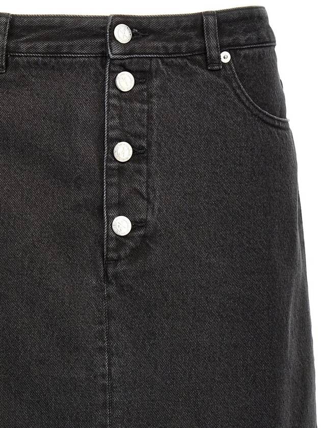 Women's Tennessee Midi Denim A-Line Skirt Black - A.P.C. - BALAAN 4