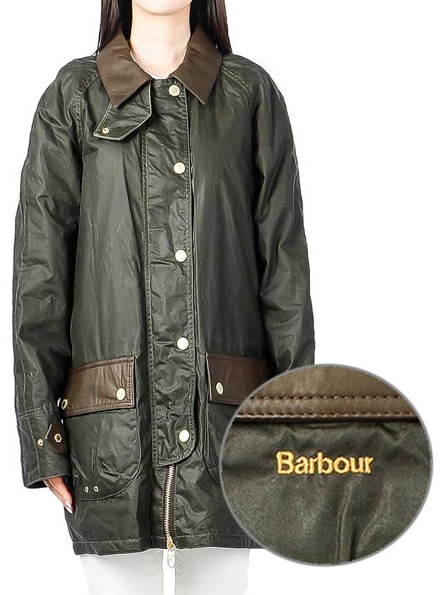 Women's Winslet Wax Jacket Green - BARBOUR - BALAAN.