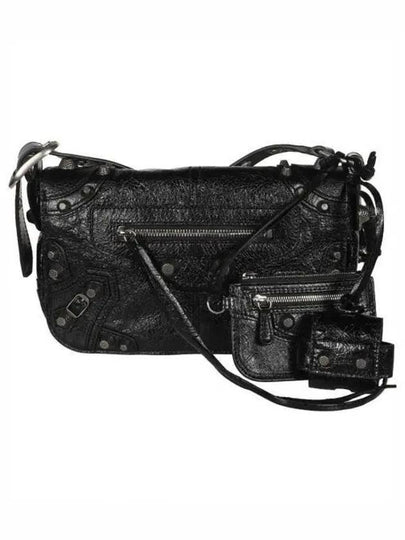 Zipper Stud Arena Lambskin Shoulder Bag Black - BALENCIAGA - BALAAN 2