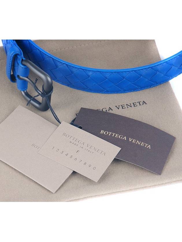 Intrecciato Nappa Leather Belt Blue - BOTTEGA VENETA - BALAAN 6