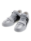 CT02 Scratch Calfskin Patent Glitter High Top Sneaker White - CELINE - BALAAN 1