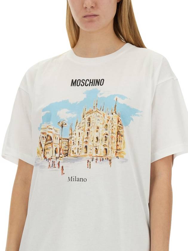 short sleeve t-shirt 07120541 1001 WHITE - MOSCHINO - BALAAN 5