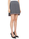 Full Needle Stitch Merino Wool Tipping Pleated Skirt Grey - THOM BROWNE - BALAAN 4