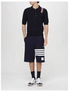 RWB Stripe Polo Shirt Blue - THOM BROWNE - BALAAN 7