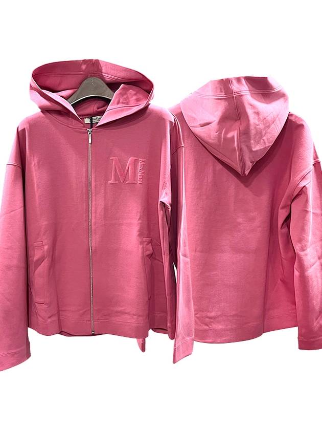 Vera Logo Hooded Zip Jacket Pink - S MAX MARA - BALAAN 3