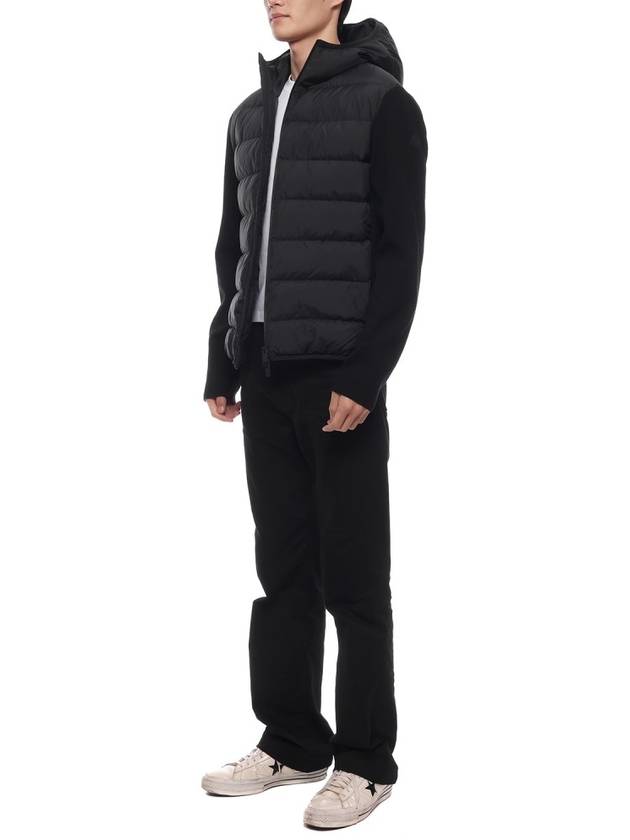 Cotton Padded Zip-Up Hoodie Black - MONCLER - BALAAN 5