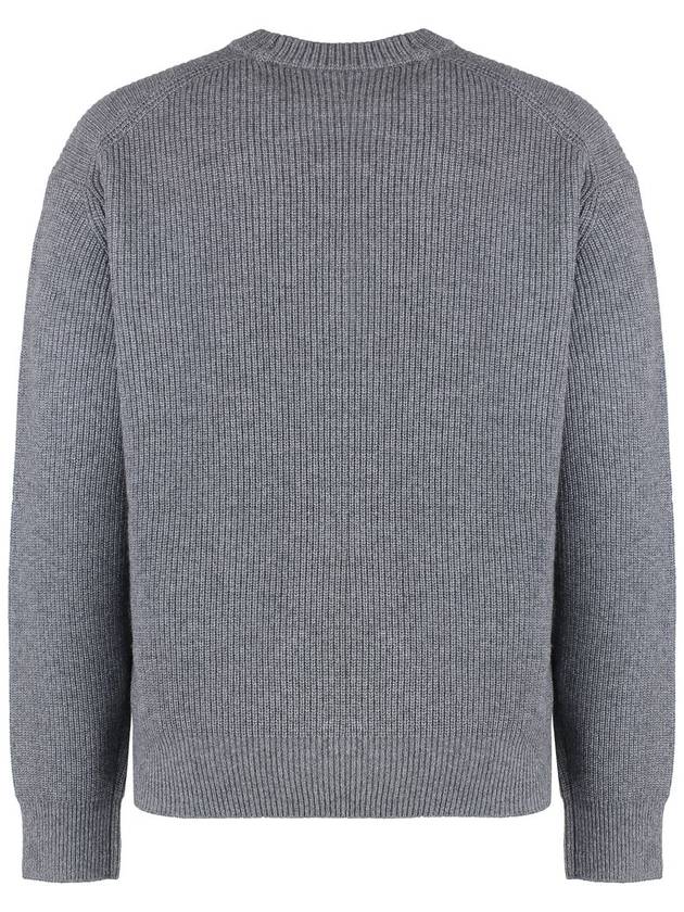 Bold Fox Head Patch Comfort Ribbed Knit Top Grey Melange - MAISON KITSUNE - BALAAN 3